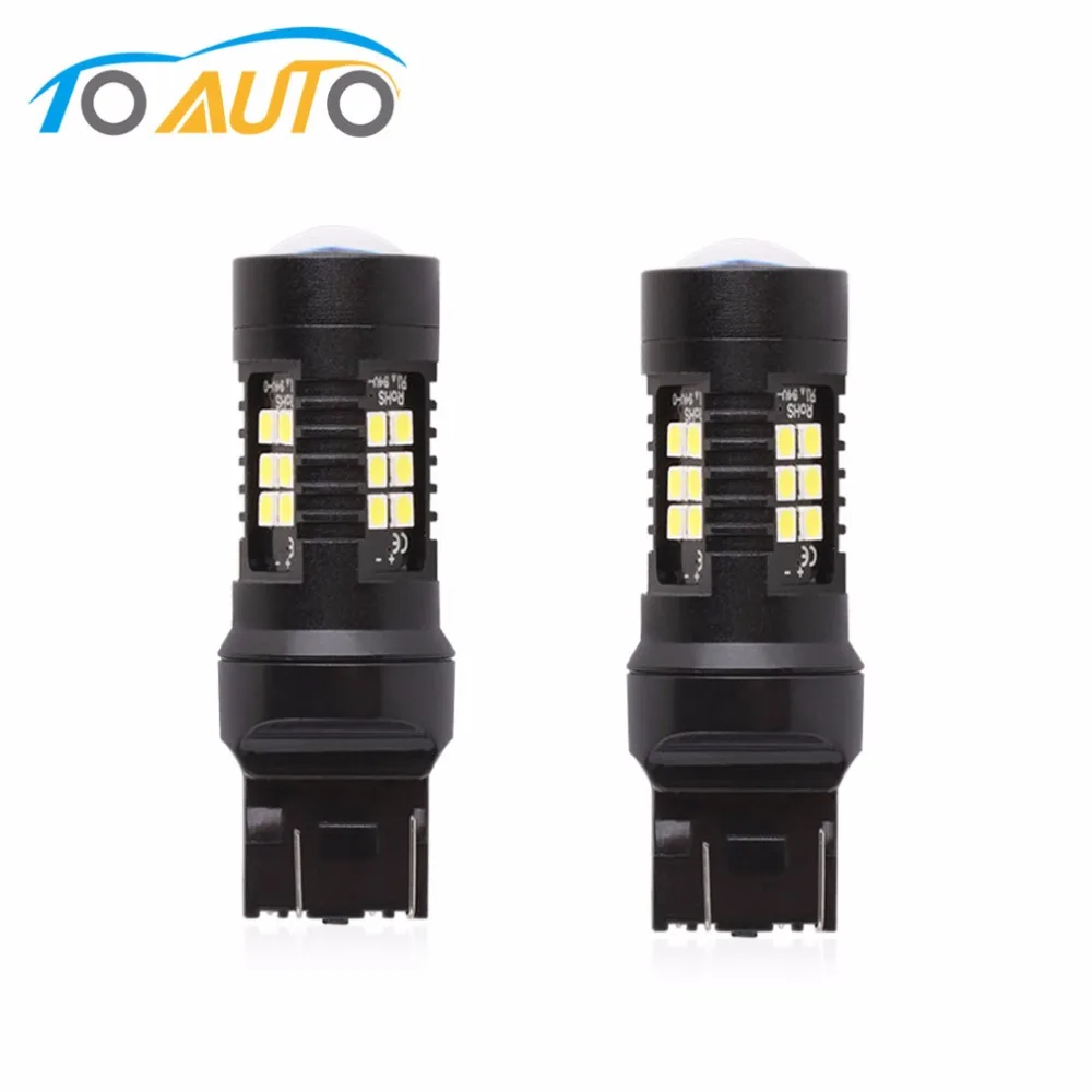 2 шт. Автомобильные светодиодные ламсветильник T20 w21/5w 7443 21SMD t20 7440 w21w|car light|bulb t20bulb led