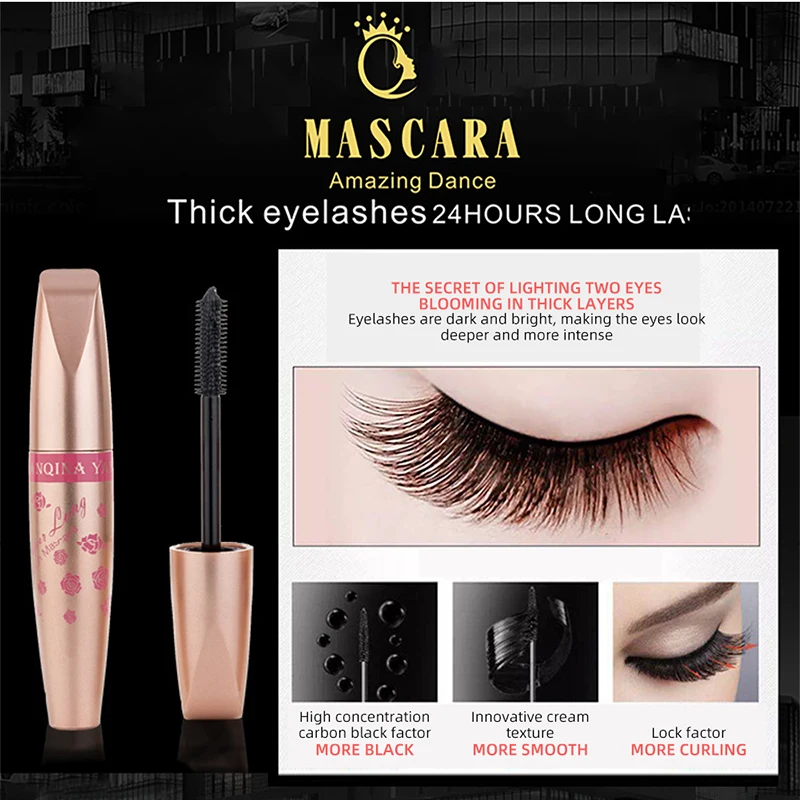 Силиконовая насадка-щетка Водостойкая тушь для ресниц Макияж стойкая черная