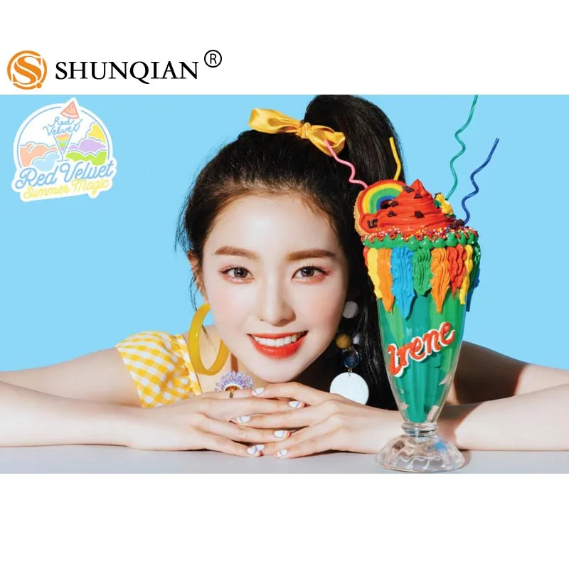 Новое поступление красный бархатный Красивый атласный постер KPOP с