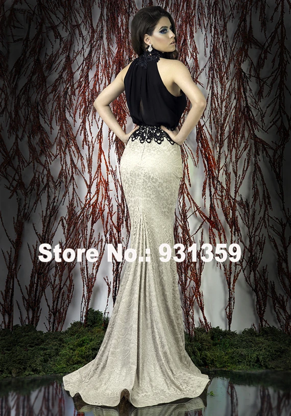 2016 New Style Black And White Custom Made Floor Length Evening Dress Vestido De Festa Design ED10802 Sexy Long | Свадьбы и