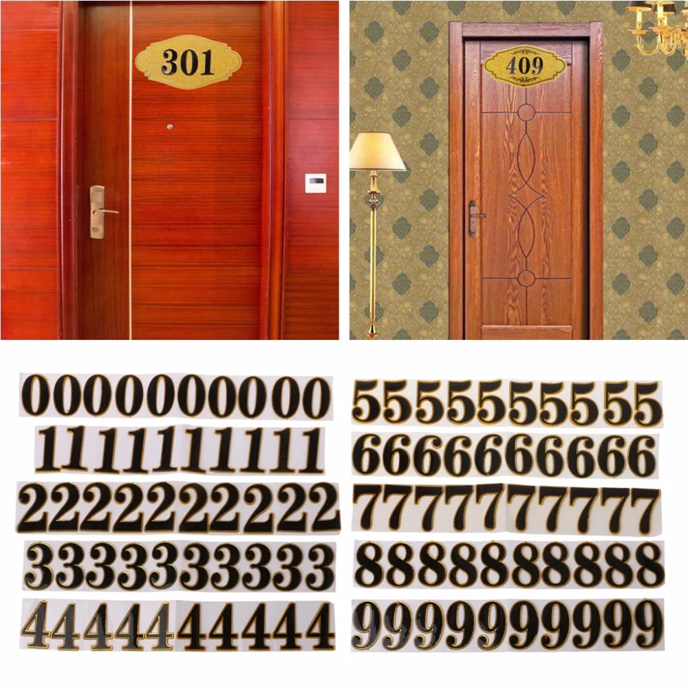 10 шт. DIY номер двери комнаты адрес офиса дома 0 9 знак отеля|Дверные таблички| |