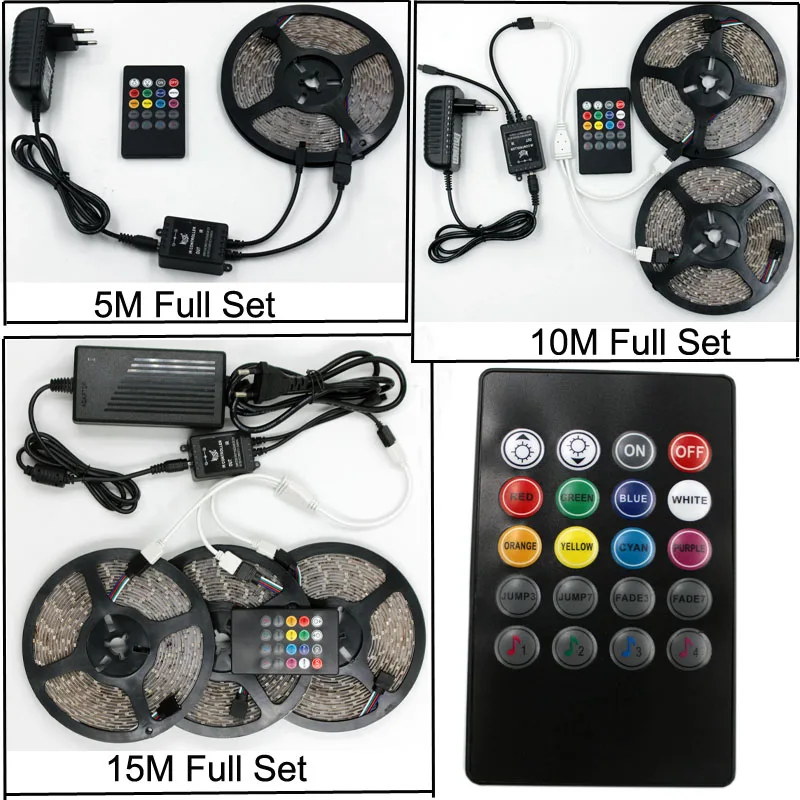 SMD 3528 RGB музыка синхронизация Светодиодные ленты светильник 5 м 10 15 М: 60