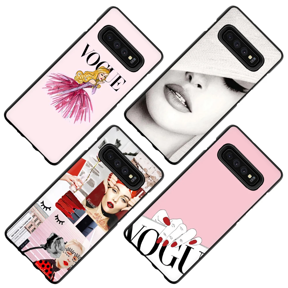 Силиконовый чехол VOGUE Lady's journey для телефона Galaxy S6 S7 Edge S8 S9 S10 Plus S10e Note 8 9 J6 A6 A8 A9
