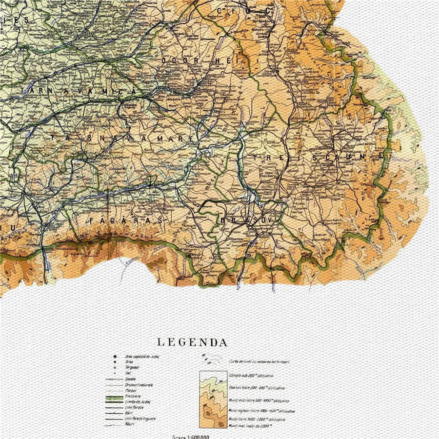 Румынская карта географический рисунок для бара кафе паба украшение дома холст