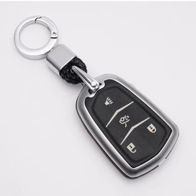 Style A silver Светящаяся Кнопка автомобильный чехол для автомобильного ключа крышка Кольцо Цепь для Cadillac CTS ATS 28 T CTS-V Coupe SRX Escalade SRX ATSL XTS - Название цвета: Style A silver