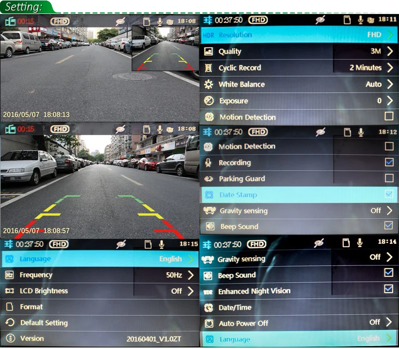 1280P Автомобильное зеркало заднего вида DVR монитор видеорегистратор Автомобильная камера видеокамера Автомобильный видеорегистратор двойной объектив двойной видео CCTV рекордер камера