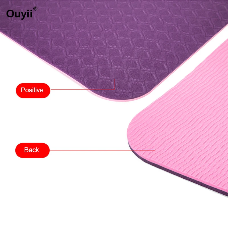 Толщина 8 мм двойной цвет нескользящий Начинающий Коврик для йоги TPE