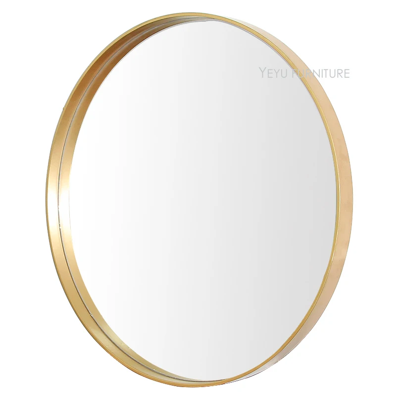 Современный дизайн настенное украшение из массива дерева зеркало для макияжа