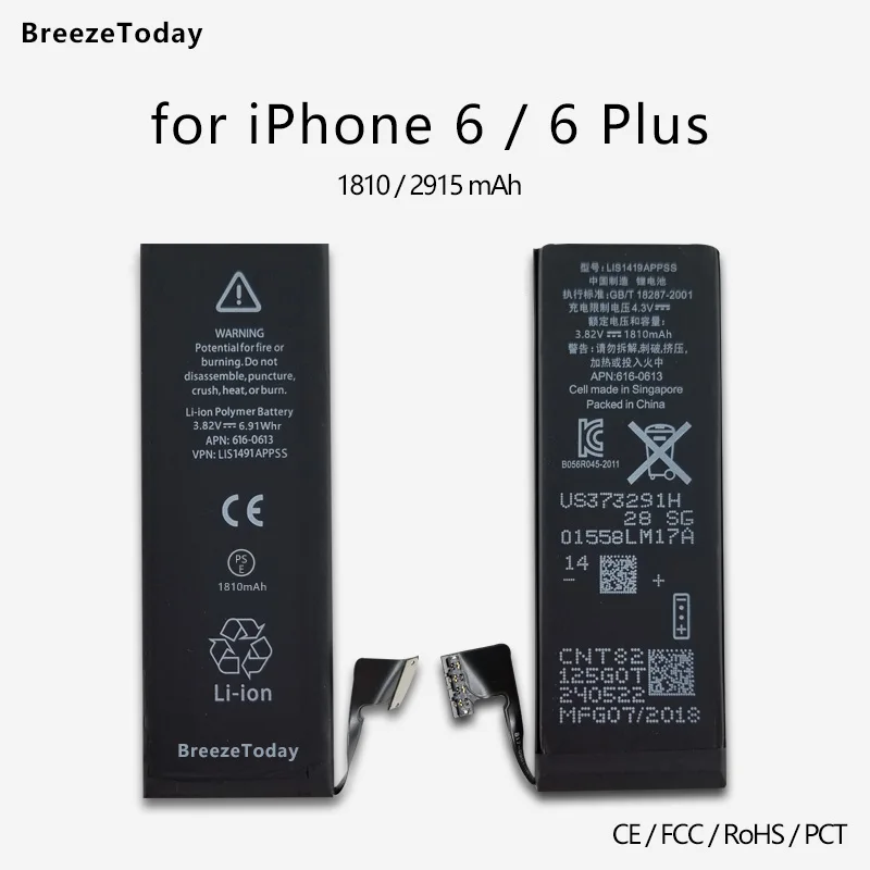 Mobile Phone Battery 1810 2915mAh For iPhone 6 6Plus Replacement Original батарея для телефона bateria