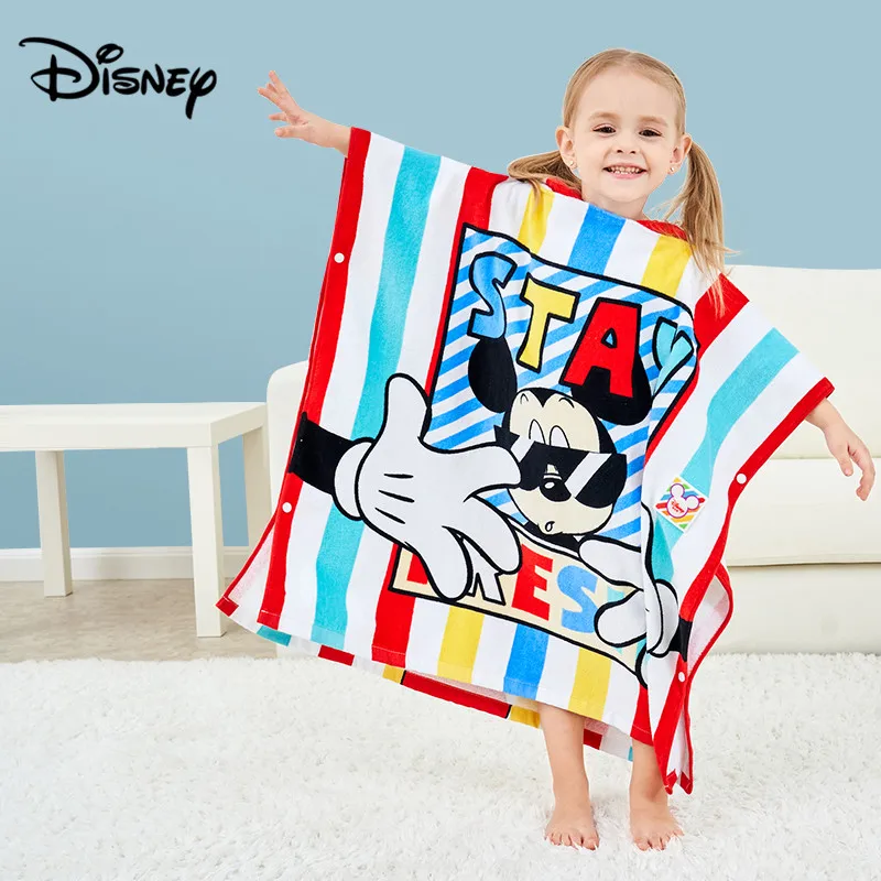 Disney детское хлопковое банное полотенце с капюшоном и пряжкой плащ детское махровое полотенце Хлопковое одеяло натуральный хлопок бархатный плащ детское полотенце