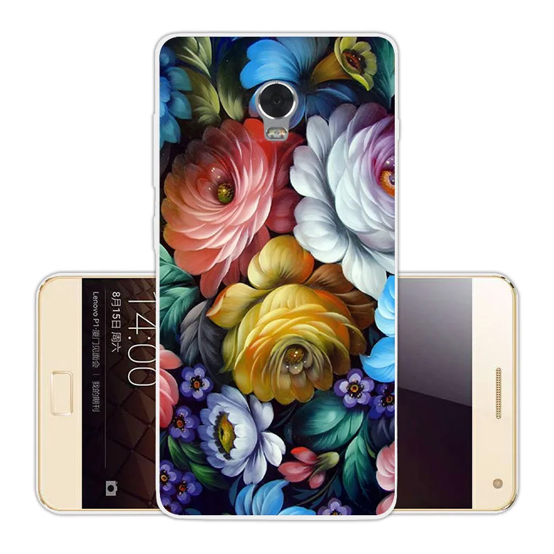 Для Lenovo Vibe P1 Мягкий ТПУ чехол 5 дюймов для прозрачный силиконовый Brick Road Funda Shell |