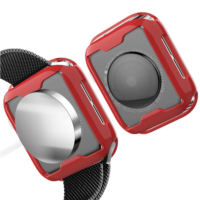 Тонкий чехол для часов Apple Watch 4 40 мм 44 360 градусов полная защита экрана из мягкого