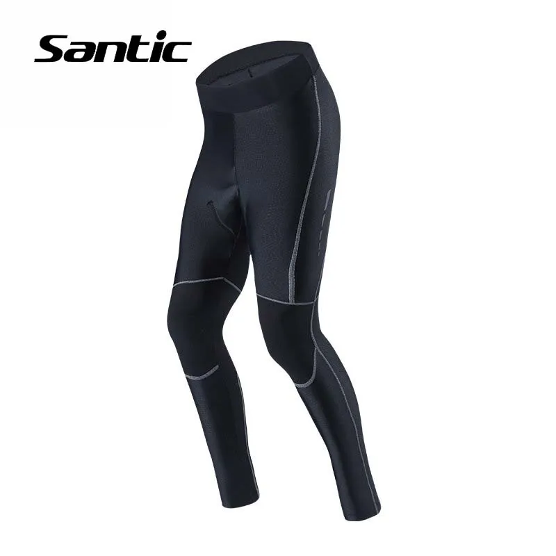 Черный Santic весенне-осенняя велосипедная Брюки 3-5 часов Coolmax Мягкие велосипедные брюки мужские Дорожные Брюки для горного велосипеда длинные брюки - Цвет: Черный