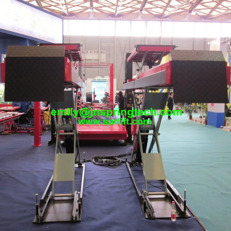 Автомобильный ножничный подъемник со вторым подъемником используемый для