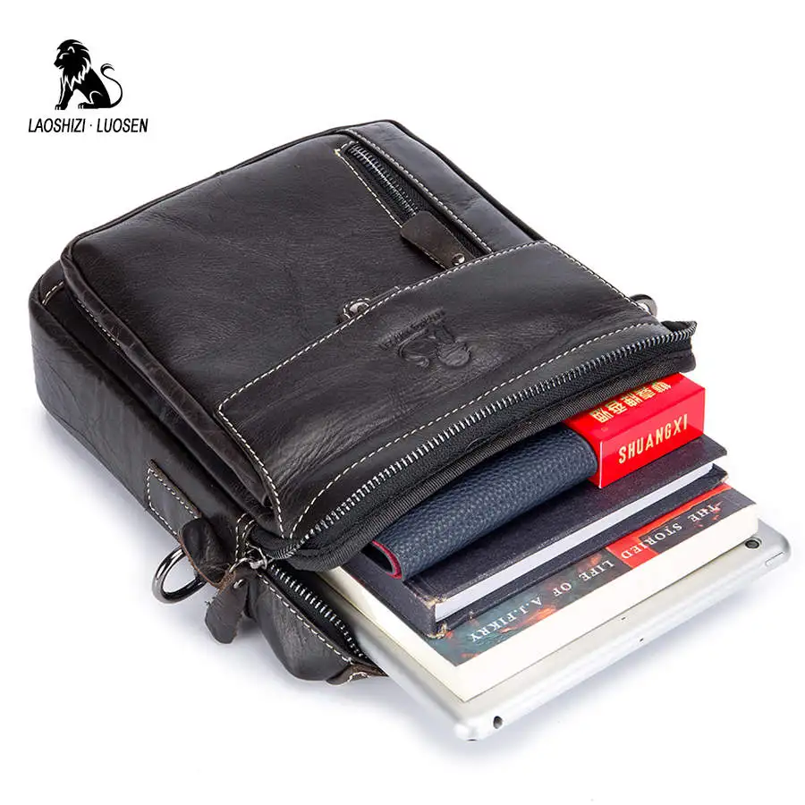 LAOSHIZI LUOSEN Сумки из натуральной кожи мужские сумки мессенджеры маленькие