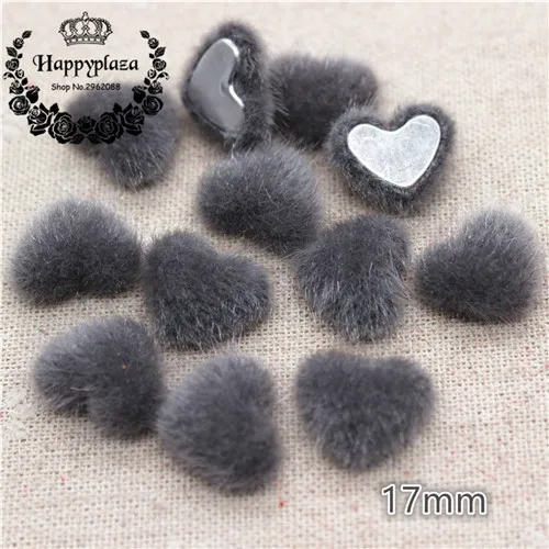 dark grey 50pcs 50 шт смешанные цвета, харии, ткань, покрытая сердечками, пуговицы, домашний сад, плоский с оборота, кабошон, ремесла, скрапбукинг, сделай сам, 14*17 мм - Цвет: dark grey 50pcs