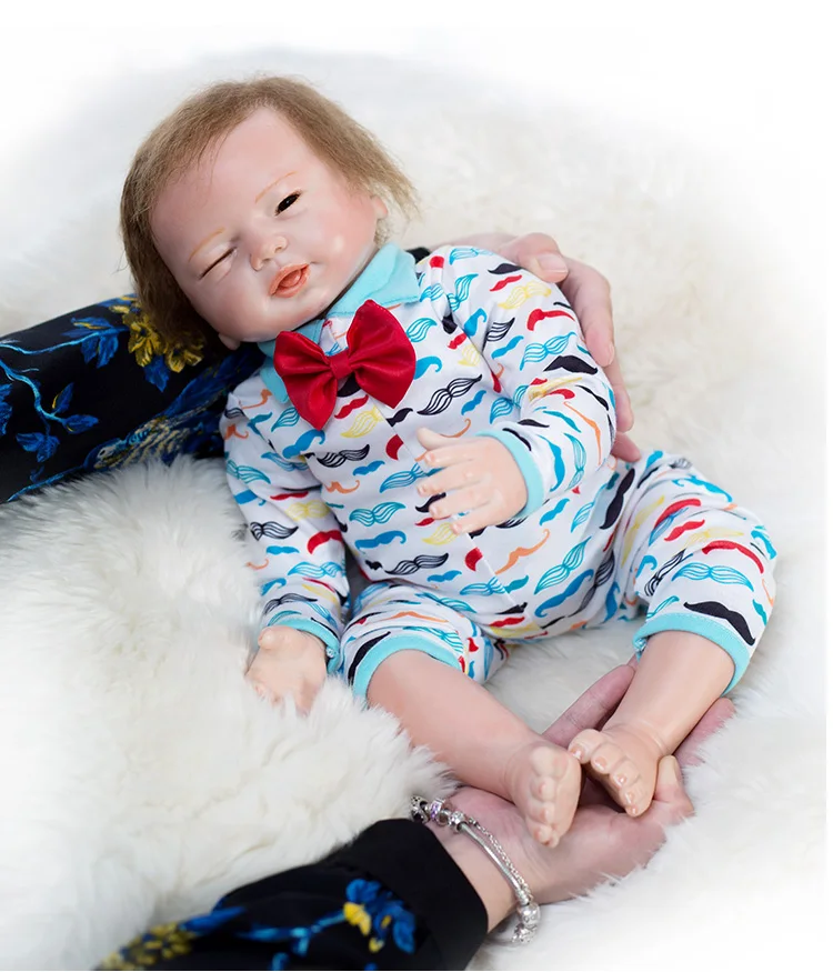 

dollmai Latest new 48cm Silicone Reborn Boneca Realista Fashion Baby Dolls For Princess Children Birthday Gift Bebes Reborn Doll