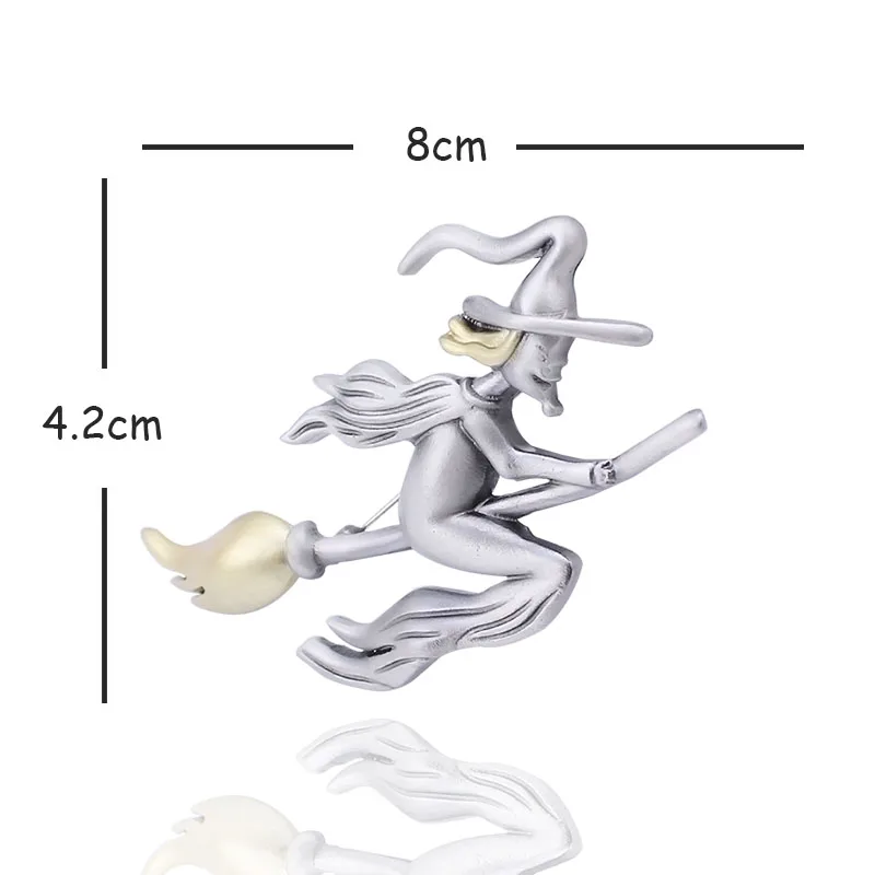 Металлические броши TANGTANG брошь ведьмы для верховой езды на метле в полете - Фото №1