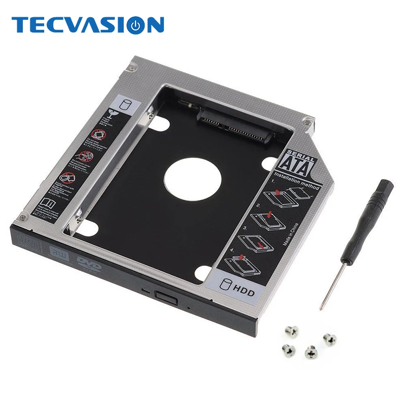 Универсальный 12 7 мм HDD Caddy оптический DVD Bay адаптер алюминиевый 2 5 дюймов SATA SSD