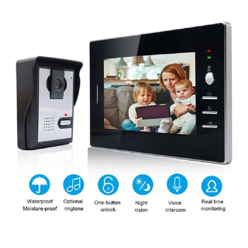 Saful 7 ''lcd Проводной Видео дверной телефон визуальный видеодомофон Громкая связь ИК камера ночного видения дверной звонок Домофон Система