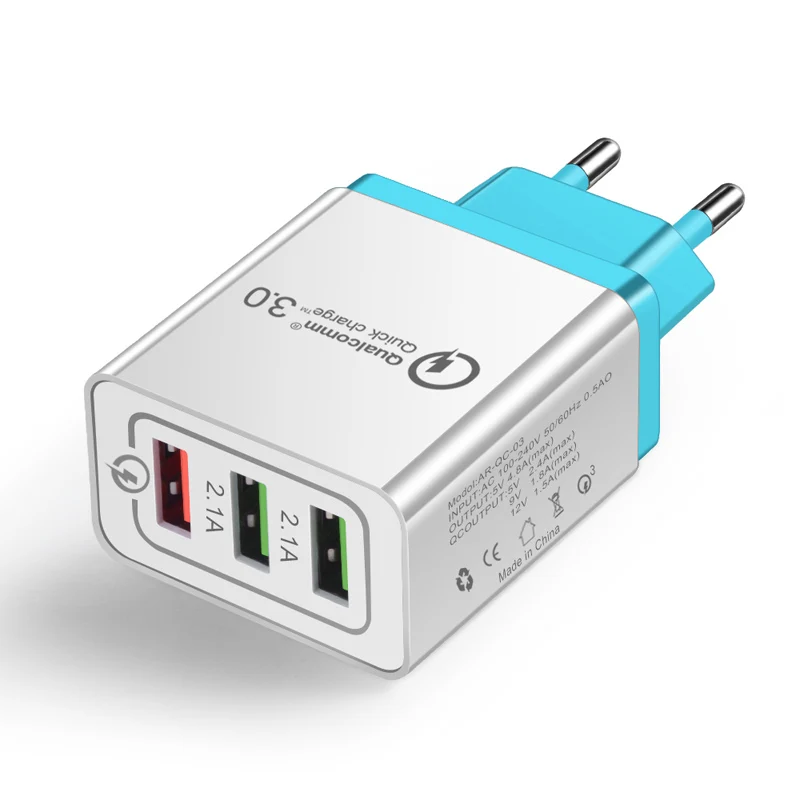 3 USB зарядное устройство quick charge 3,0 для iPhone X 8 7 iPad быстрое настенное зарядное устройство для samsung S9 Xiaomi Redmi 8 huawei зарядное устройство для мобильных телефонов