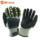 Защитные рабочие перчатки с защитой от порезов и вибрации, соответствуют стандарту А4, для работы в строительной маслостойкой отрасли