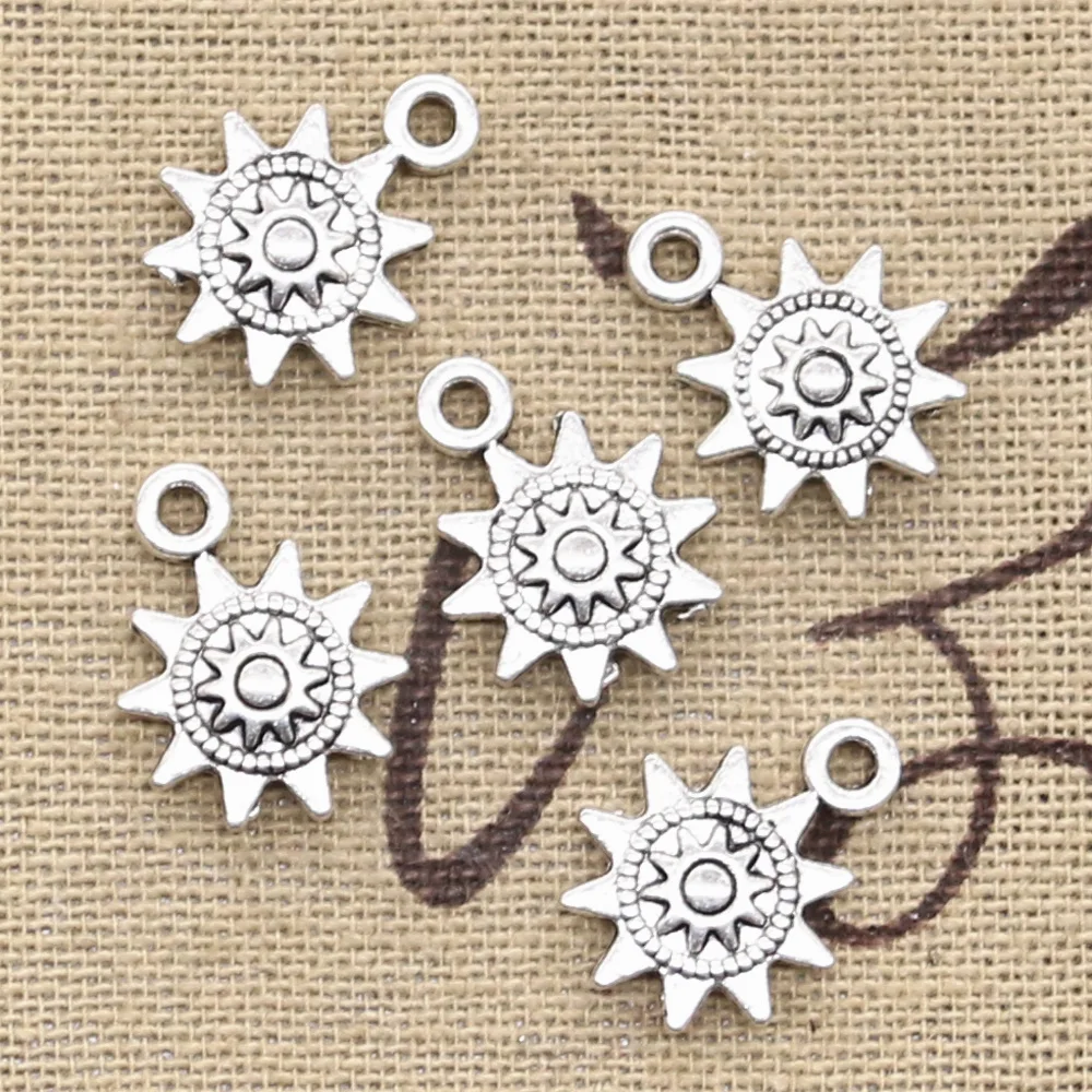 

30 шт. подвесок Sun 17x12 мм ручная работа, изготовление подвесок, винтажный Тибетский Бронзовый Серебряный цвет, сделай сам для браслета, ожерел...