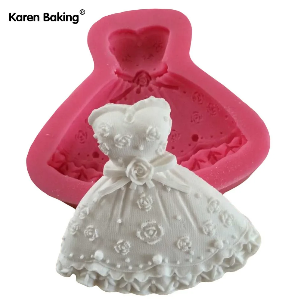 3D юбка принцесса платье Форма торт силиконовая форма для помадки украшения торта
