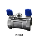 Резьба BSP 34 дюйма, двусторонняя, нержавеющая сталь 304, DN20, 1 шт., шариковый клапан, ручка-бабочка для контроля воды, газа, масла