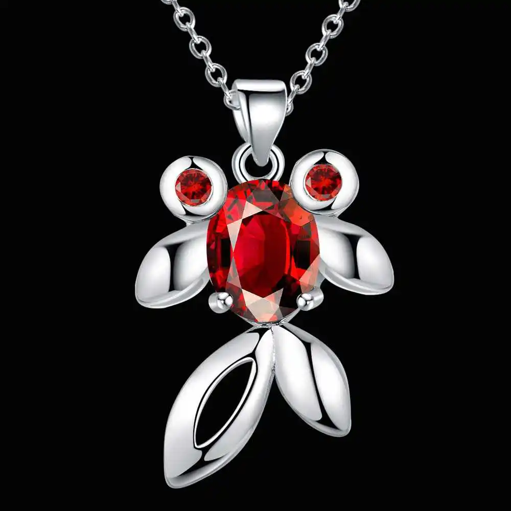 Красная циркониевая рыба с посеребренным покрытием модные ювелирные изделия