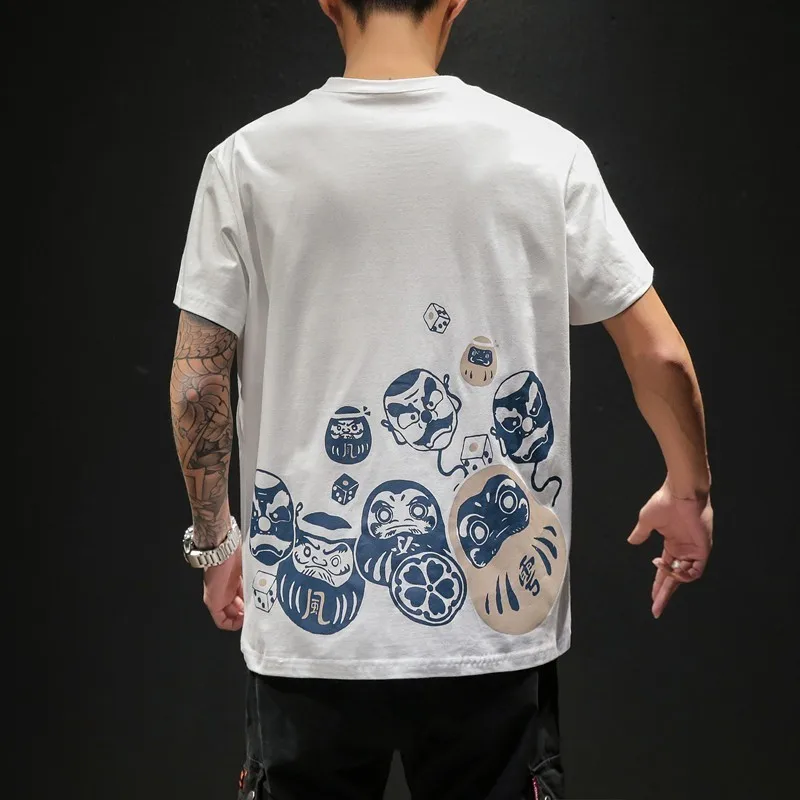 

Men Summer Hip Hop Harajuku Chinese Face Printed Tshirts Men Streetwear Short Sleeve Fashion Casual Cotton T-shirt Tops Tees Men