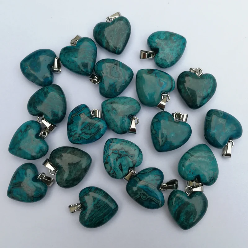 

fashion 16MM blue onyx natural stone heart pendants for Jewelry making Charm Necklace accessories 50pcs/lot free shipping