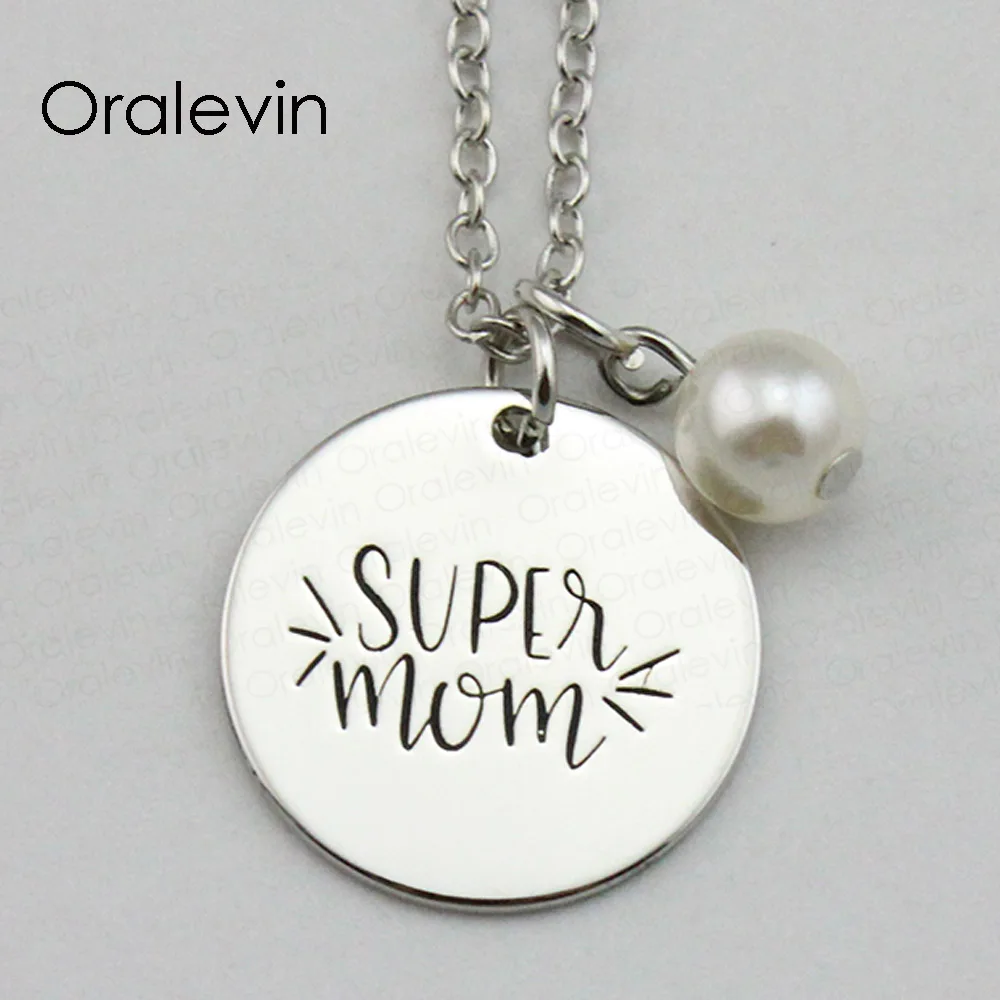 

Вдохновляющая ручная штампованная подвеска SUPER MOM, на заказ, украшение для костюма, ожерелье, модные ювелирные изделия, 10 шт./лот, # LN1772