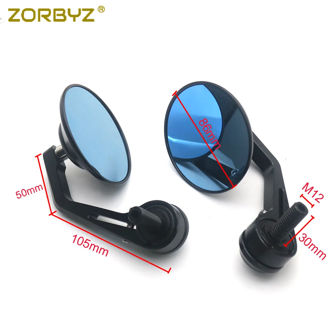 ZORBYZ черный CNC круглый Руль торцевое боковое зеркало 12 мм болт для BMW R nineT скремблер городской F800R HP4