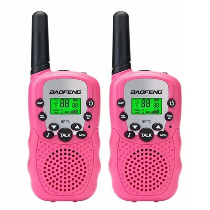 Розовый baofeng BF-T3 BF T3 BFT3 cb комплект мини детская рация для детей 2 шт автомобильная портативная рации ham радиостанция трансивер baufeng двухдиновая магнитола радиостанции boafeng uhf телефон walki talki радиолюбитель - Цвет: Розовый