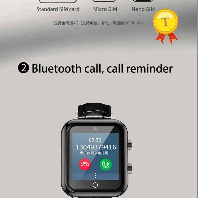 2019 Smart Watch 4GB Android 6.0 SmartWatch WIFI Nano SIM Card with play music Heart Rate Monitor support Dutch Latvian Estonian |
