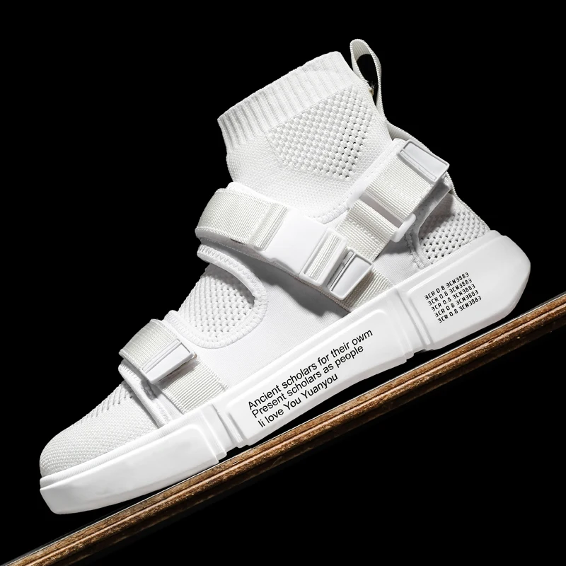 Men Fashion Casual Shoes Outdoor Comfortable white Sneakers New Autumn Winter Popular Hight-Top Walking Shoes High Quality