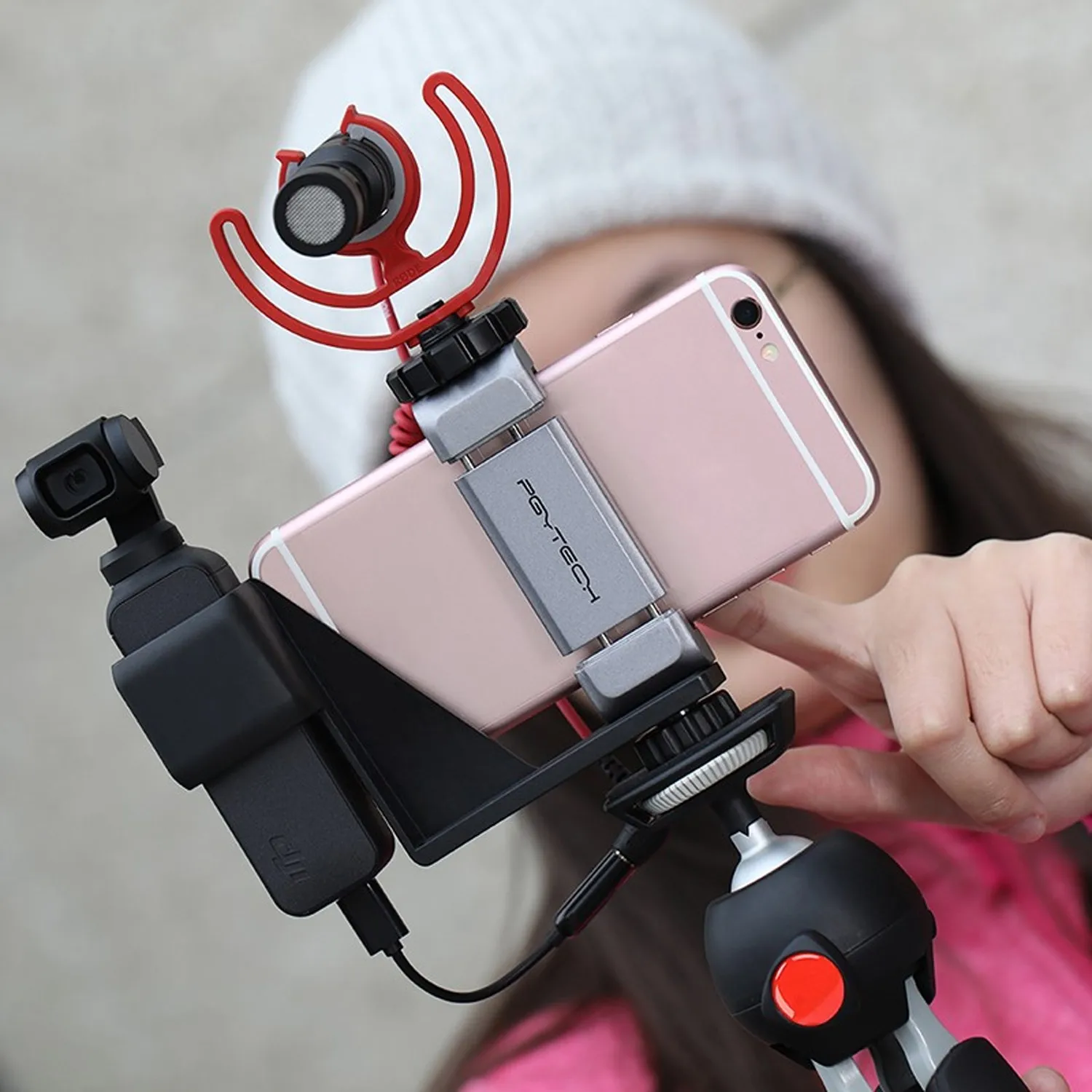HolaFoto PGYTECH держатель для телефона Комплект DJI OSMO карман с 1/4 винтовым отверстием и