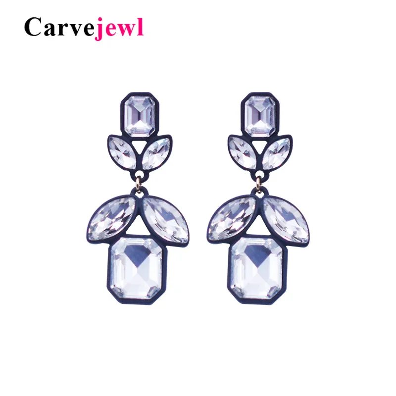 

Carvejewl dangle Earrings flower glass stone big pearl Dangle Earrings For Women jewelry girl gift classical European earrings