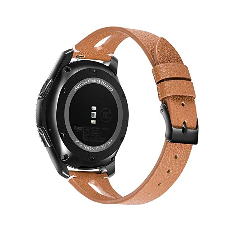 Ремешок из натуральной кожи для huawei watch gt 2 2e браслет смарт часов Samsung galaxy 46 мм S3