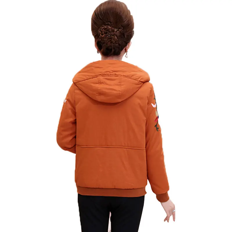 5XL Ukraine Plus size Middle-aged Winter cotton Jacket Women Plus Velvet Thicker Femme Coat Parkas 2017 Fashion Womens Jackets