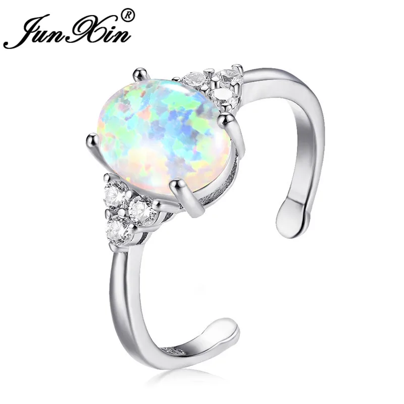 Кольцо с изменяемым размером для женщин JUNXIN Серебристый Овальный