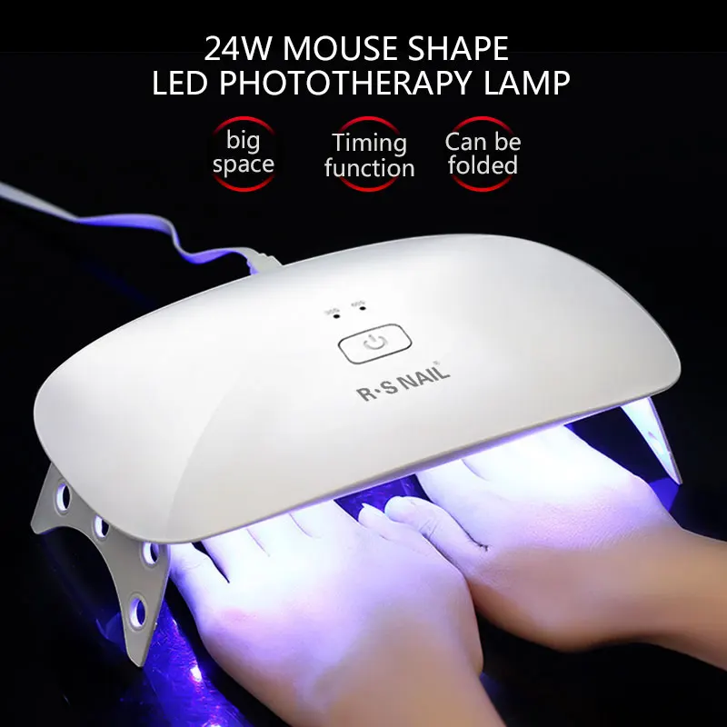 

RS NAIL 24W Nail Dryer Max Power LED Flashlight UV Lamp USB Cable for Nail Gel Polish Dryer Curing Lamp Dryer Cure Manicure