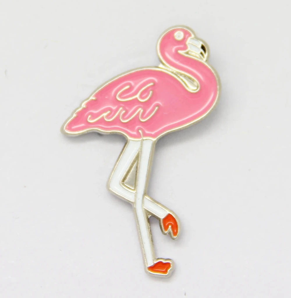 Lots 5pcs Pink Flamingo Lapel Hat Tie Pin Badge / Bird Lovers Brooch Brand New Fans Gifts Jewelry 3 X1.4 CM | Украшения и