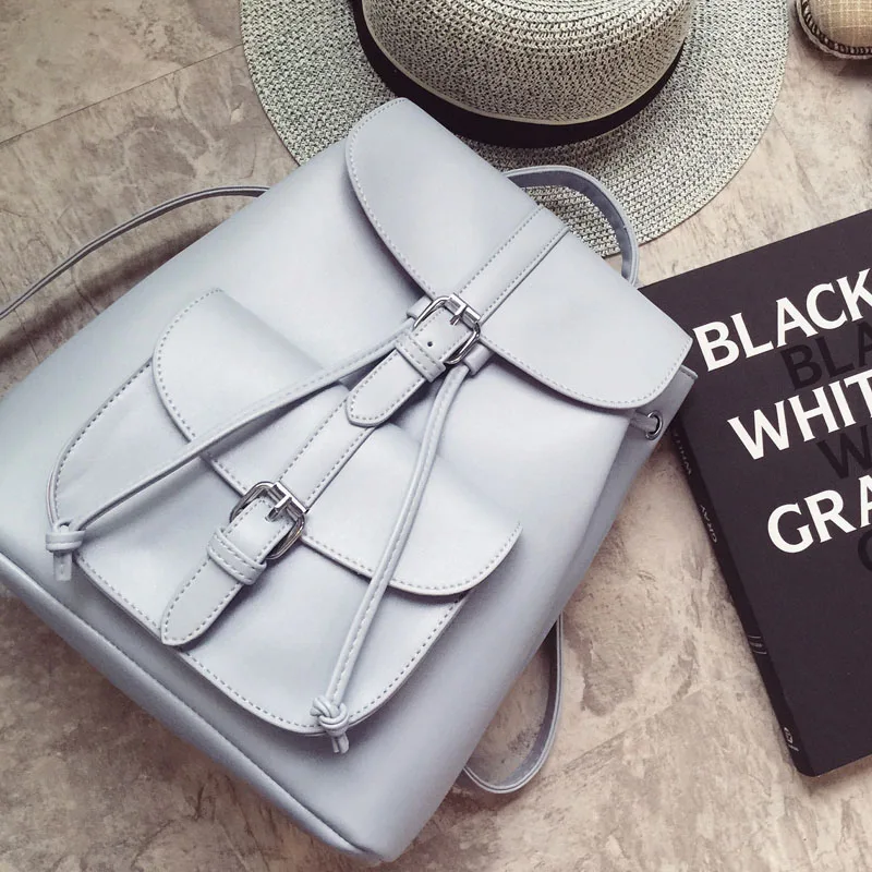 Женские кожаные рюкзаки на шнурке школьные ранцы для девочек подростков женская