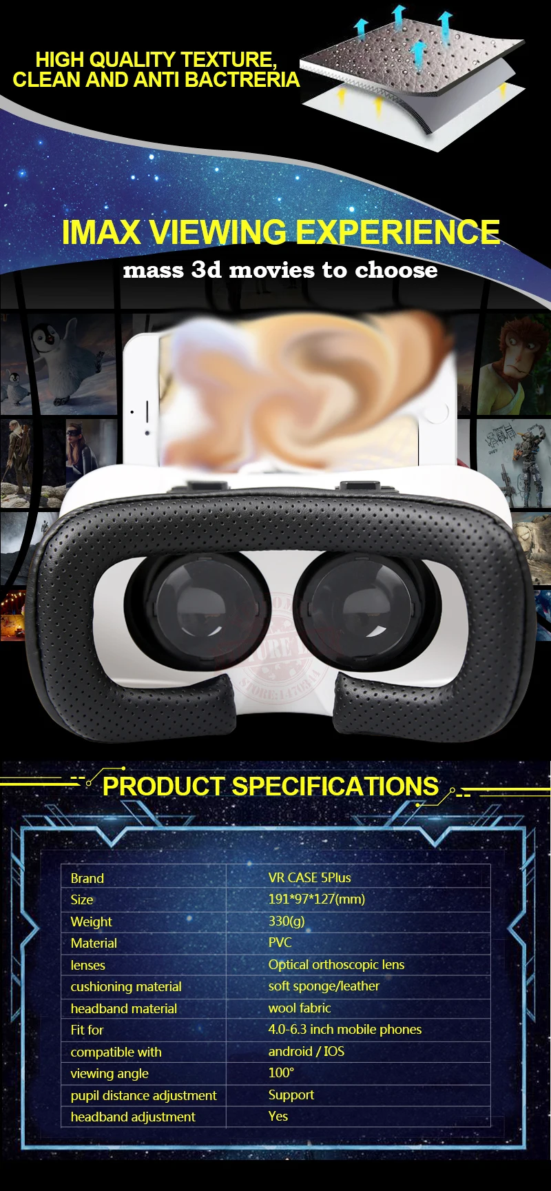 VR Виртуальная реальность 3D очки Google Cardboard VR чехол 5 Plus Pro Смарт Беспроводная Bluetooth мышь/пульт дистанционного управления геймпад 2