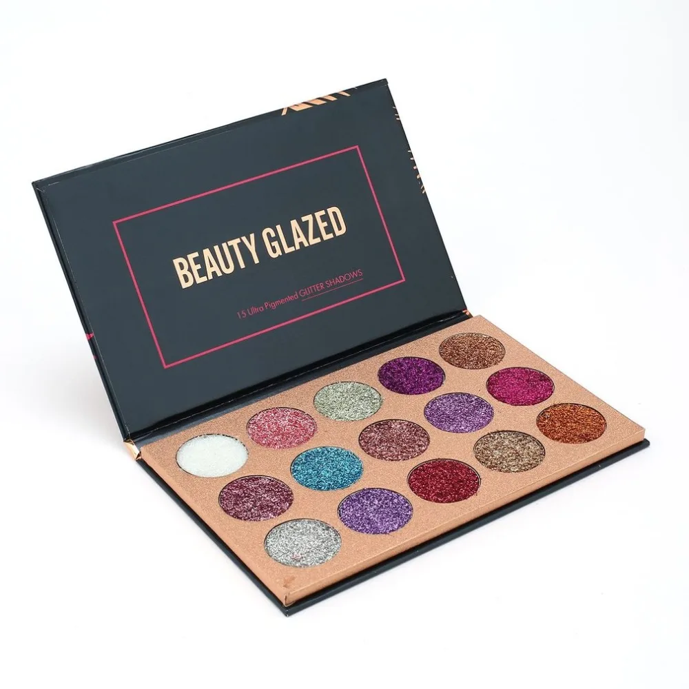 BEAUTY GLAZED портативная палитра теней для век 15 ультрапигментированные блестящие