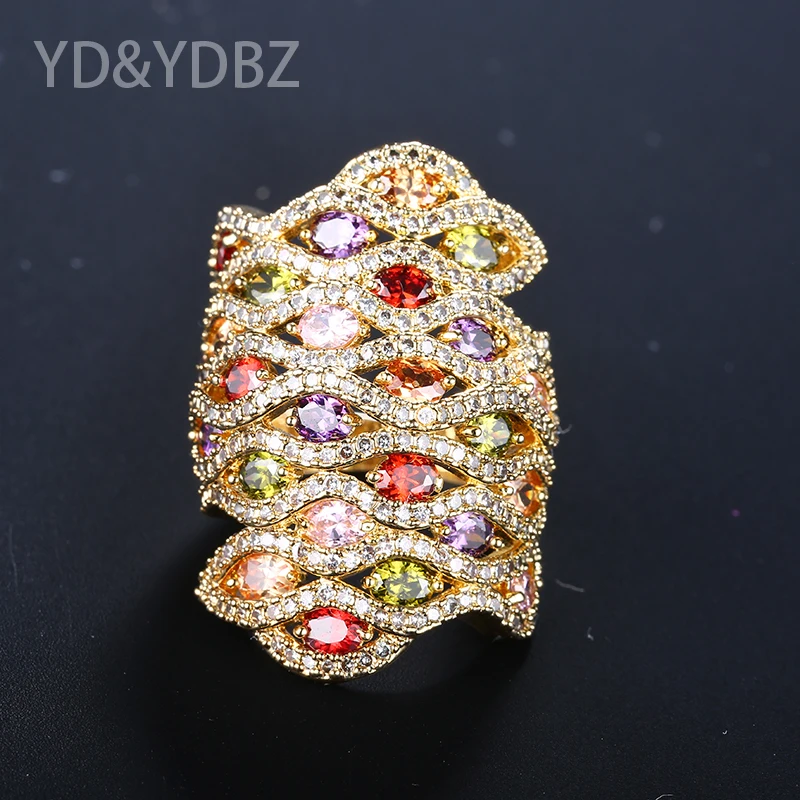 

Ultimate Ring Individual Gold color Plated with good quality Cubic Zirconia for Engagement Fashion 5070SLR011