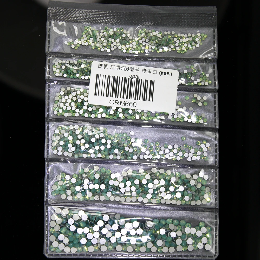 GREEN OPAL Новинка, 22 цвета, SS3-SS10, маленькие размеры, стразы для дизайна ногтей, Хрустальные стеклянные стразы для ногтей, 3D украшение для ногтей, драгоценные камни - Цвет: GREEN OPAL