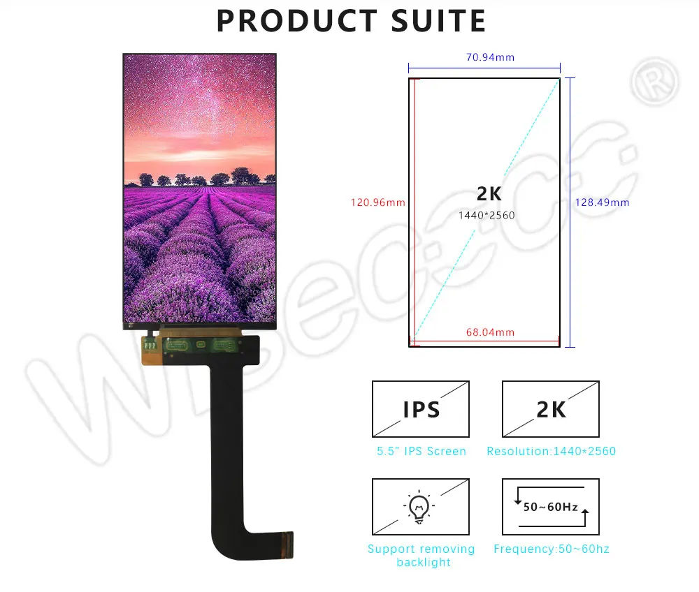5,5 дюймов 2k ЖК-панель для DLP/SLA 3d модели принтера KLD-1260/1268 экран дисплей с приводной платой запасные части KLD-1268